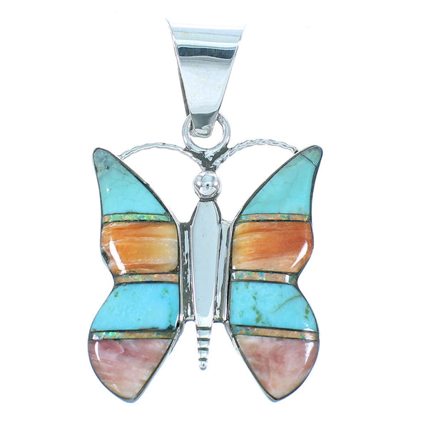 Multicolor Butterfly Authentic Sterling Silver Pendant QX104010